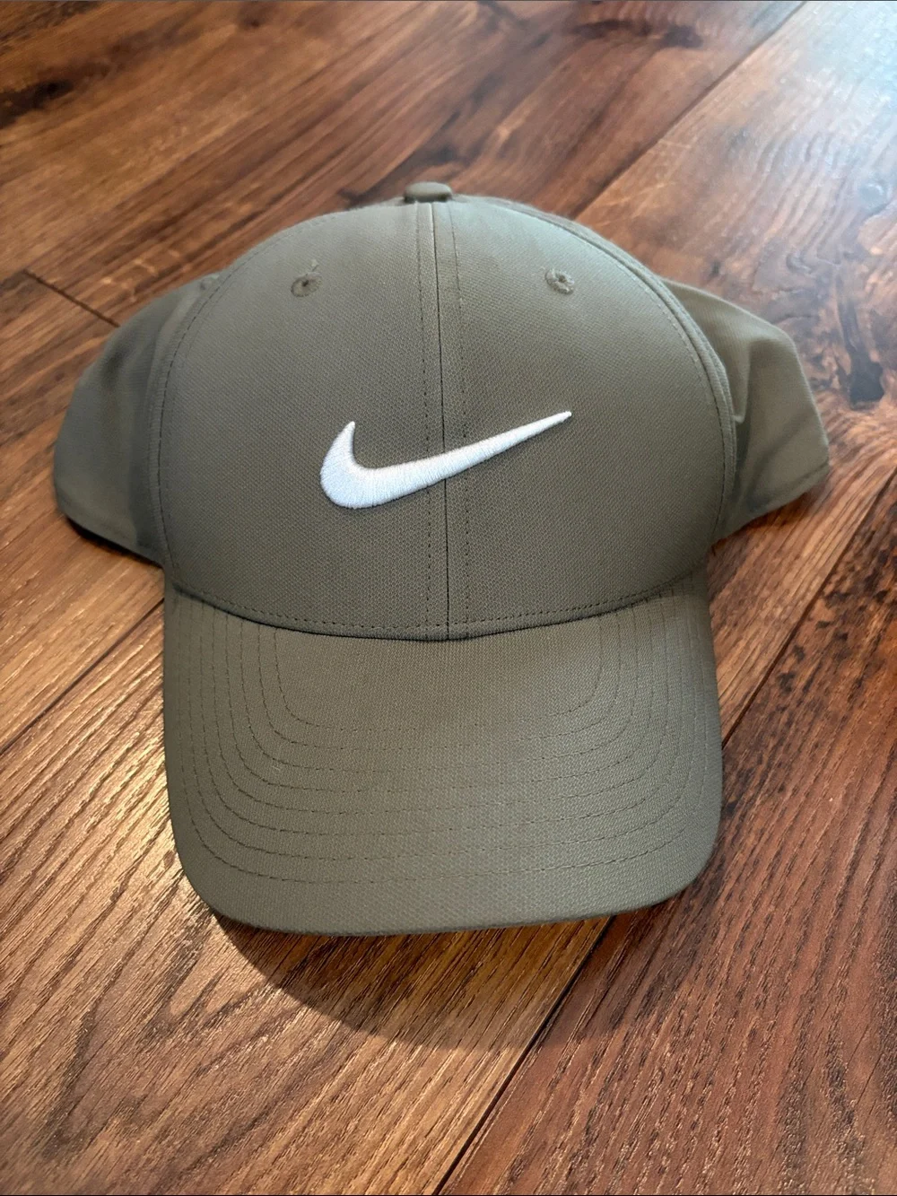 Nike Olive Baseball Cap with White Swoosh